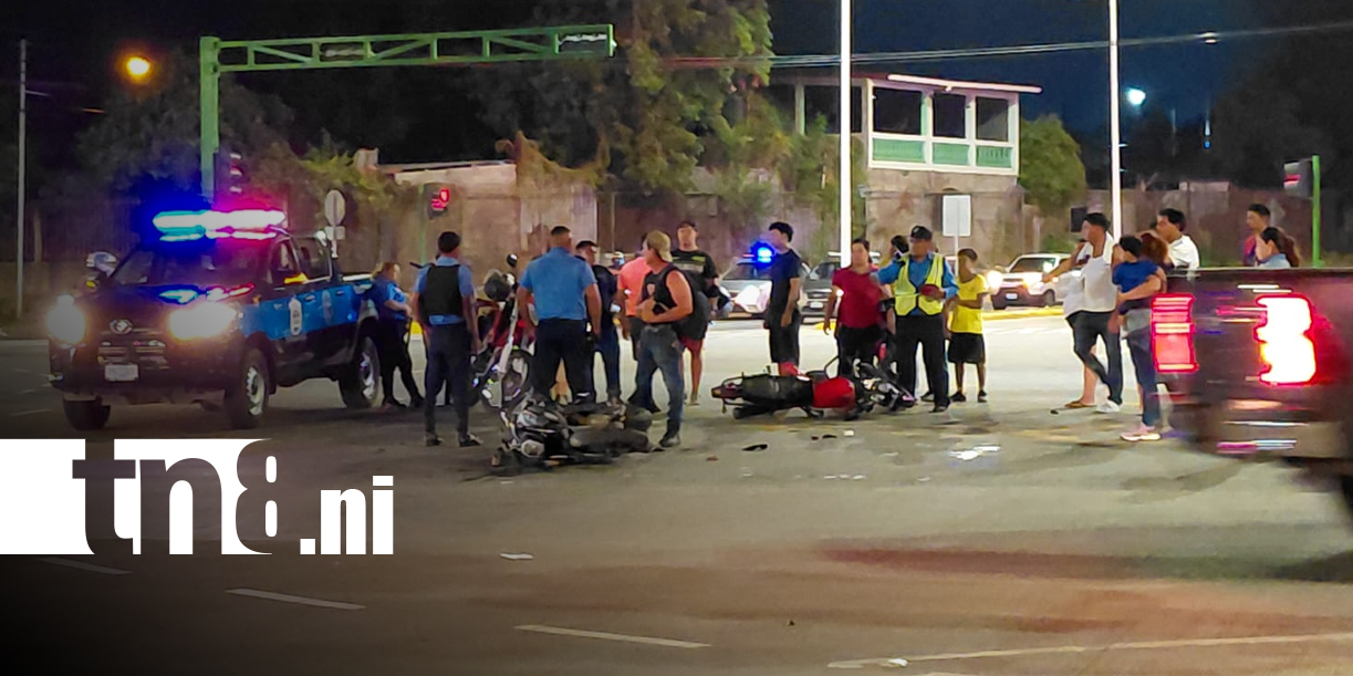 Foto: Tres lesionados tras violenta colisión entre motocicletas en Managua/TN8