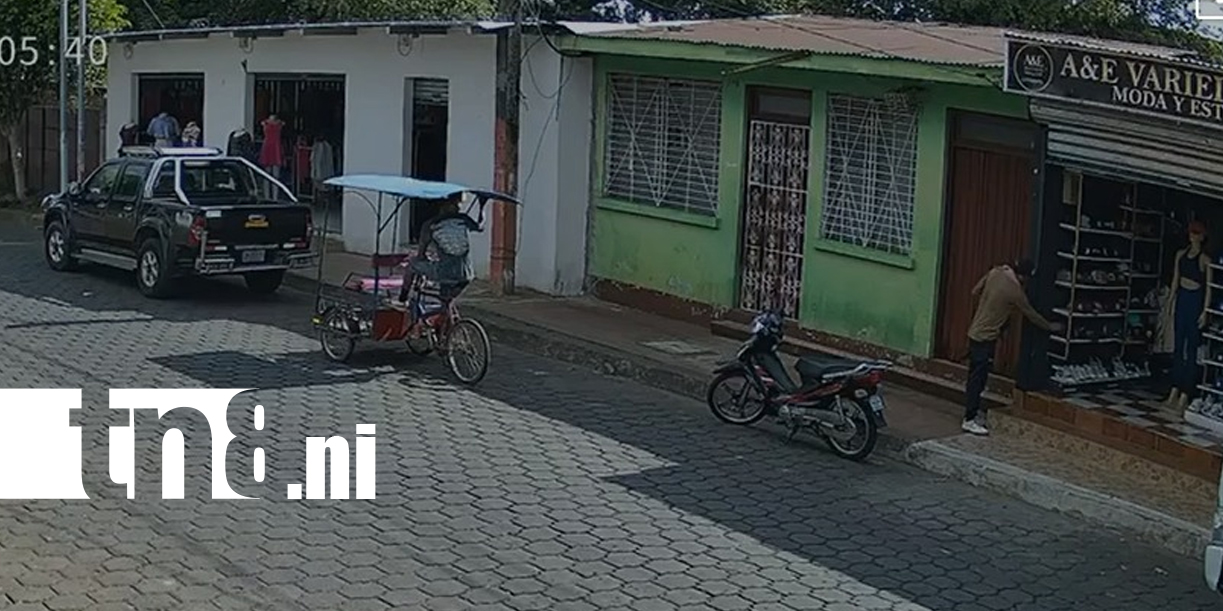 Foto: Robo en Chinandega: captan a delincuentes en triciclo/TN8