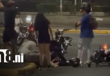 Dos motociclistas resultaron lesionados tras colisión en Plaza Las Victorias Foto: Colisión deja dos motociclistas lesionados en Managua/TN8