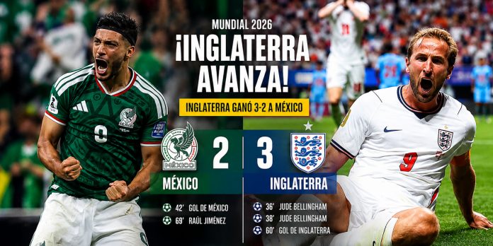 3 Foto: Inglaterra vence 3-2 a México en el Azteca y avanza a cuartos del Mundial 2026/Cortesía