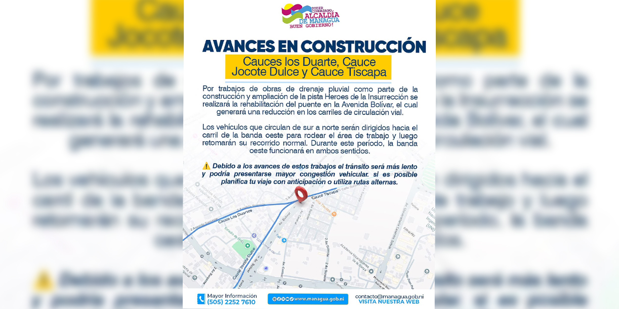 Foto: Rehabilitación de puente en la Avenida Bolívar cambiará el tránsito en Managua/Cortesía