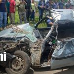 Bus de la ruta Siuna-Managua y vehículo particular protagonizan accidente en Boaco Foto: Choque en Boaco deja lesionados/TN8