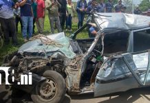 Bus de la ruta Siuna-Managua y vehículo particular protagonizan accidente en Boaco Foto: Choque en Boaco deja lesionados/TN8
