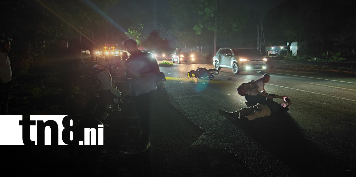 Foto: Choque entre motocicletas deja dos lesionados en Managua/TN8