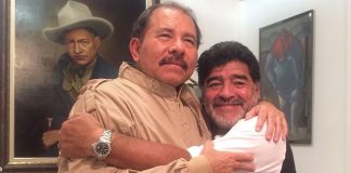 Foto: Maradona y el Comandante Daniel Ortega