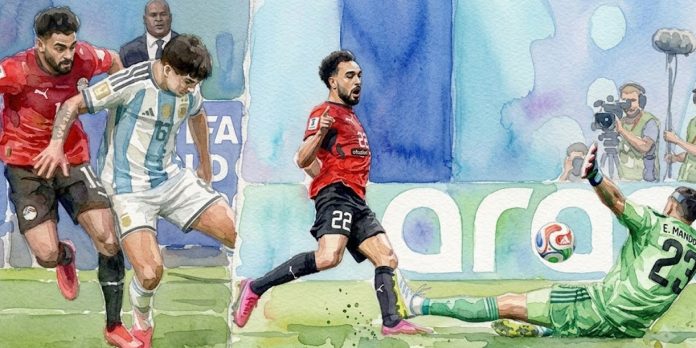 Foto: Decisión del VAR en el juego de Argentina vs Egipto Foto: Decisión del VAR en el juego de Argentina vs Egipto