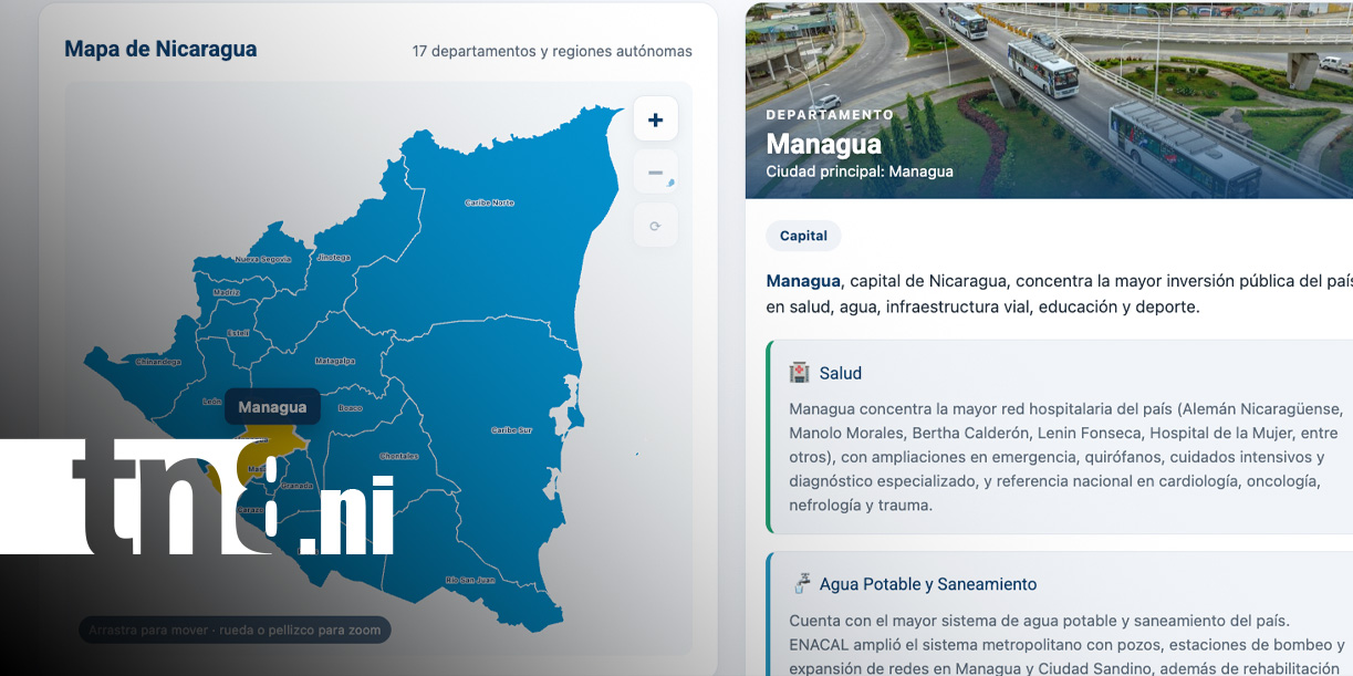 Foto: TN8.ni lanza mapa interactivo con obras de progreso en Nicaragua