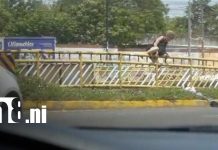 Foto: Mujer quería lanzarse desde puente a desnivel de la Rotonda Centroamérica, en Managua / TN8