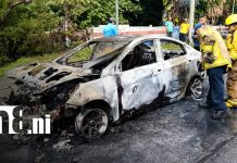 Foto: Incendio de vehículo en Carretera a Masaya / TN8