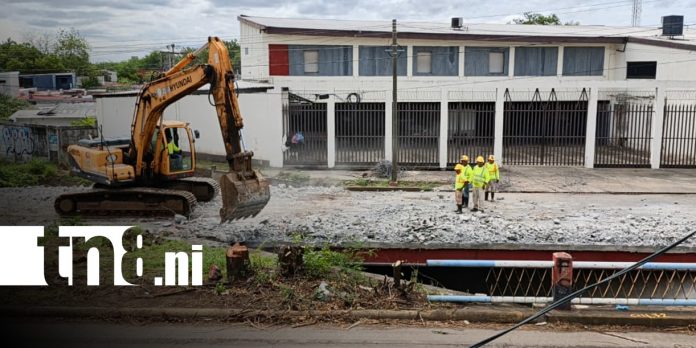 Foto: Avanzan trabajos en la Pista Héroes de la Insurrección, en Managua / TN8 Foto: Avanzan trabajos en la Pista Héroes de la Insurrección, en Managua / TN8