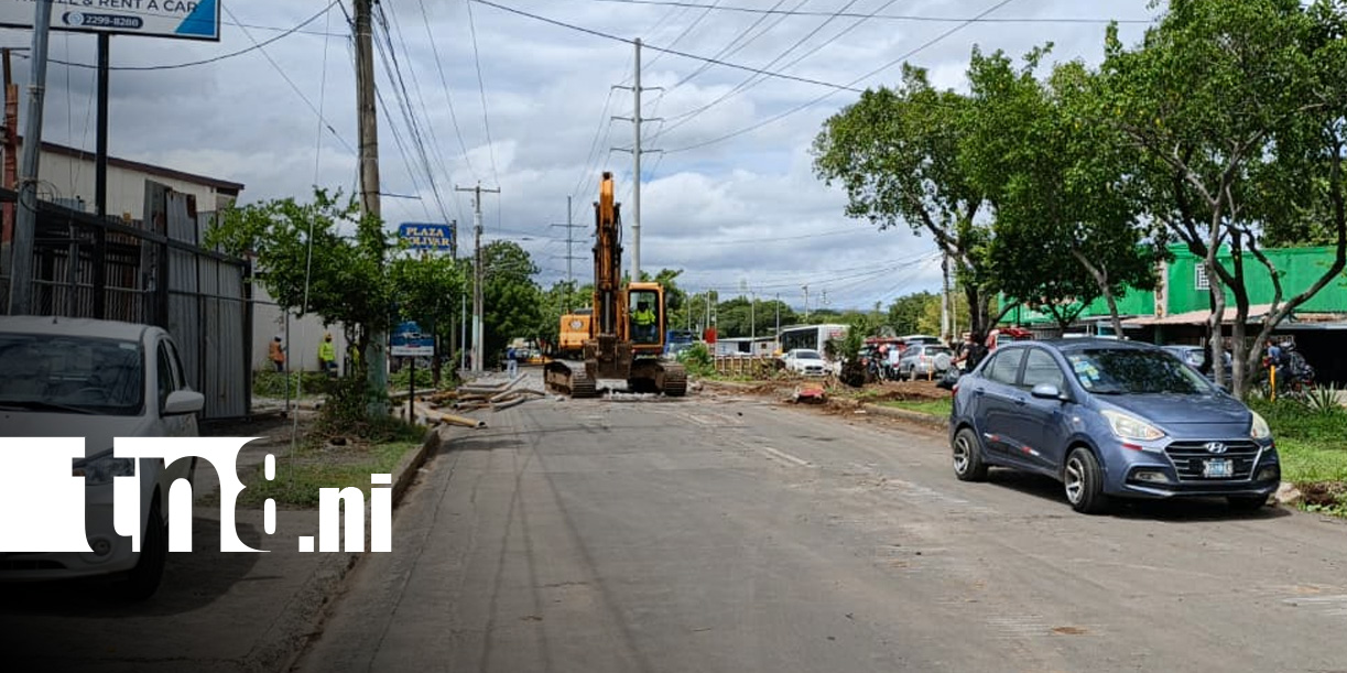 Foto: Avanzan trabajos en la Pista Héroes de la Insurrección, en Managua / TN8