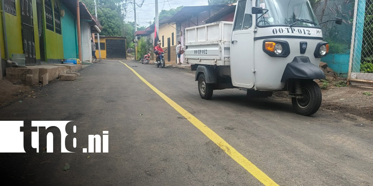 Foto: Nuevas calles en el barrio Luis Alfonso 2, en Managua / TN8