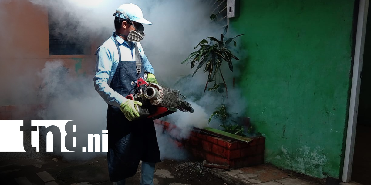 Foto: Fumigación por Monseñor Lezcano, Managua / TN8