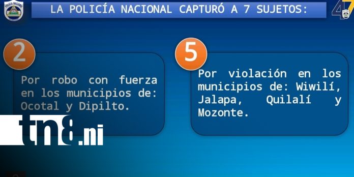 Foto: Capturas en Nueva Segovia: Policía detiene a siete personas/TN8 Foto: Capturas en Nueva Segovia: Policía detiene a siete personas/TN8