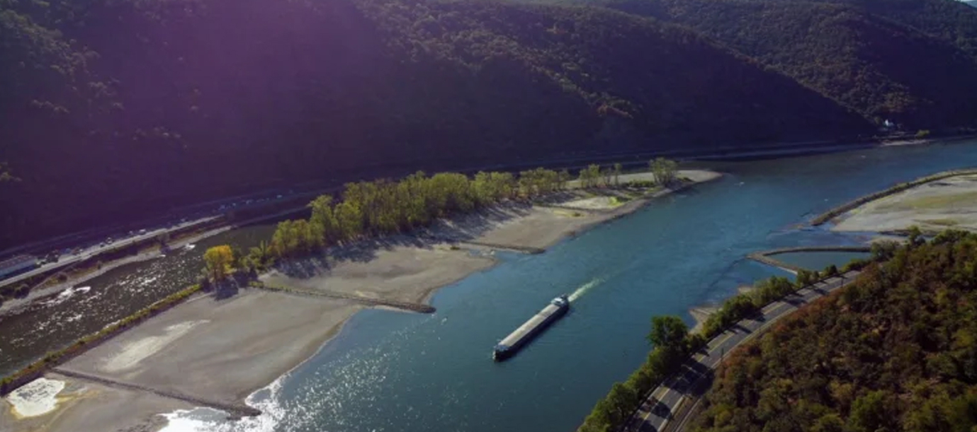Foto: Río Rin pierde nivel por sequía y presiona economía europea/Cortesía