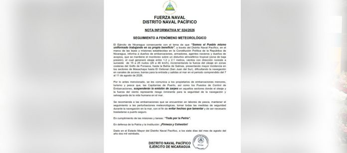 1 Foto: Fuerza Naval mantiene vigilancia ante fenómeno meteorológico en el Pacífico/Cortesía