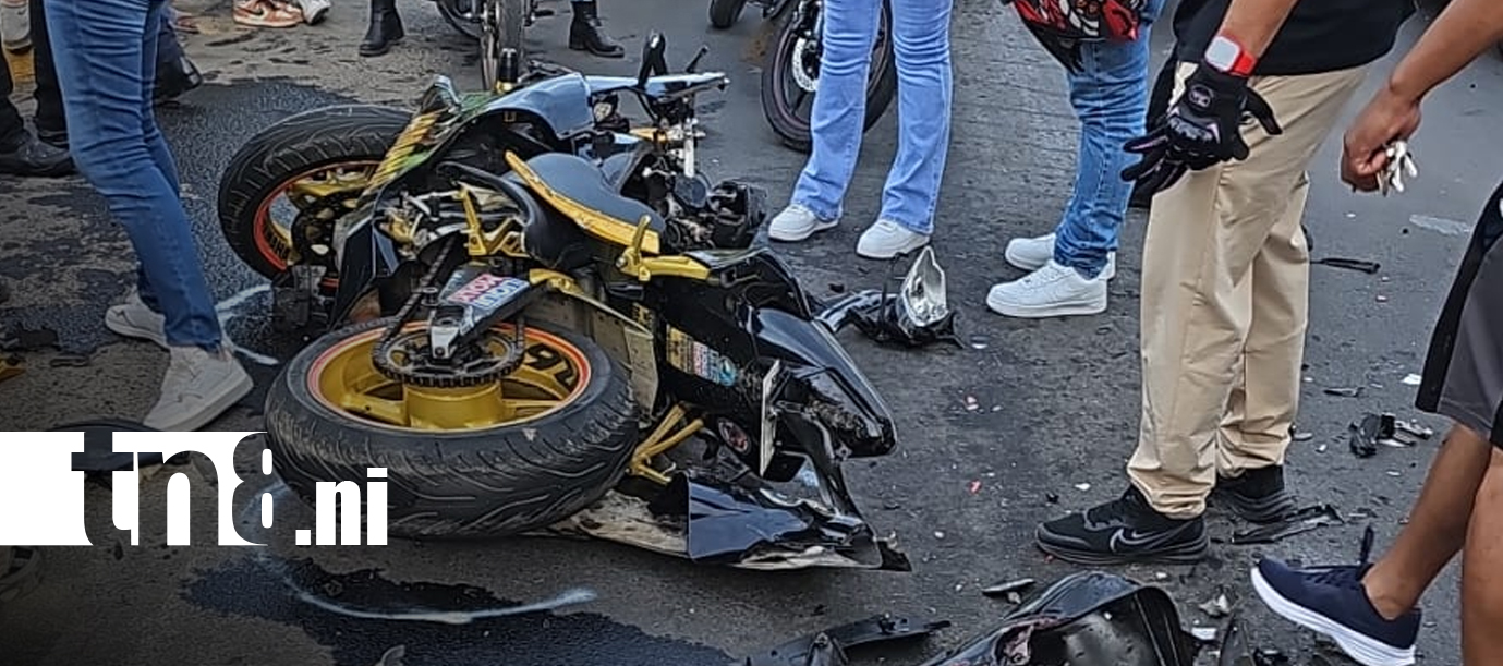 Foto: Dos motociclistas resultan gravemente lesionados en accidentes de tránsito en Managua/TN8