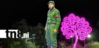 FOTO: Managua ilumina escultura de Fidel Castro/TN8