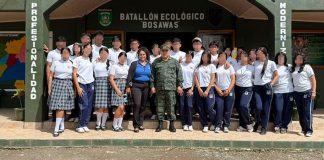 Foto: Estudiantes visitan el Batallón Ecológico “Bosawás” en Siuna/Cortesía