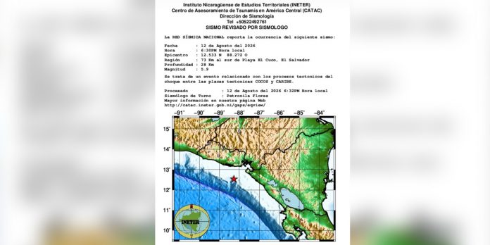 2 Foto: ¡Nicaragua sintió el movimiento! Sismo de magnitud 5.9 sorprende a la población/Cortesía