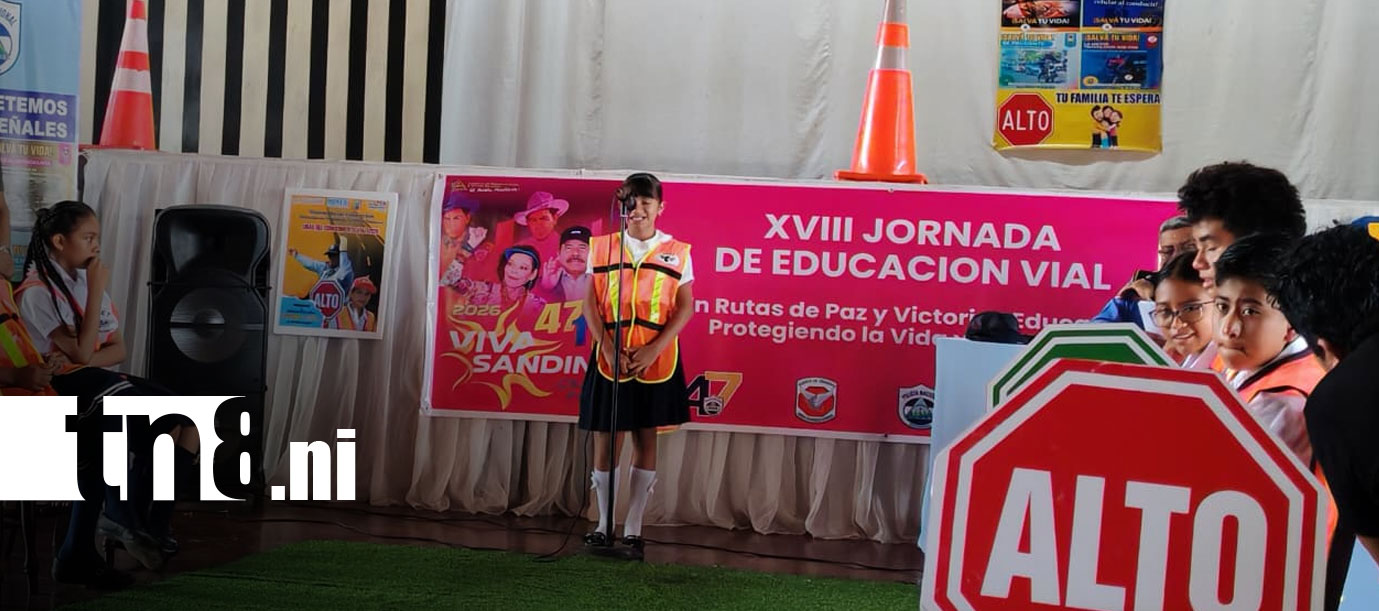 Foto: Policía Nacional refuerza educación vial entre estudiantes de Rivas/TN8