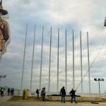 Mirador de Tiscapa estrena grandes siluetas de Sandino y Fidel Castro Foto: Sandino y Fidel Castro toman forma en el mirador de Tiscapa/TN8