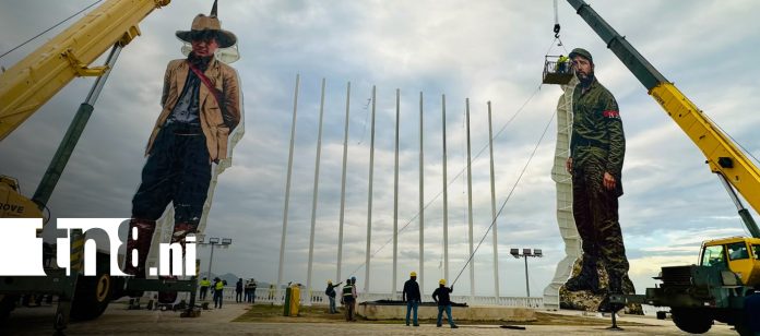 Foto: Sandino y Fidel Castro toman forma en el mirador de Tiscapa/TN8