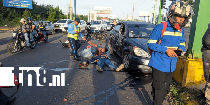 Foto: Accidente deja dos lesionados en Managua /TN8 Foto: Accidente deja dos lesionados en Managua /TN8