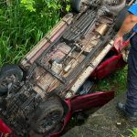 Camioneta termina volcada en la cuesta de Paiwas, Río Blanco Foto: Camioneta se vuelca en carretera Río Blanco-Matiguás/TN8