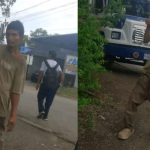 Foto: Policía retira a hombre señalado por lanzar piedras a vehículos en Rivas/TN8