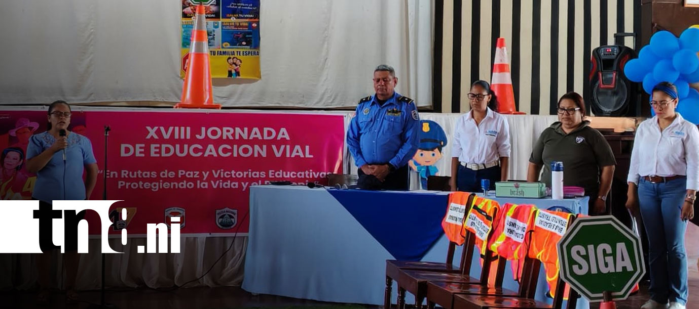 Foto: Policía Nacional refuerza educación vial entre estudiantes de Rivas/TN8