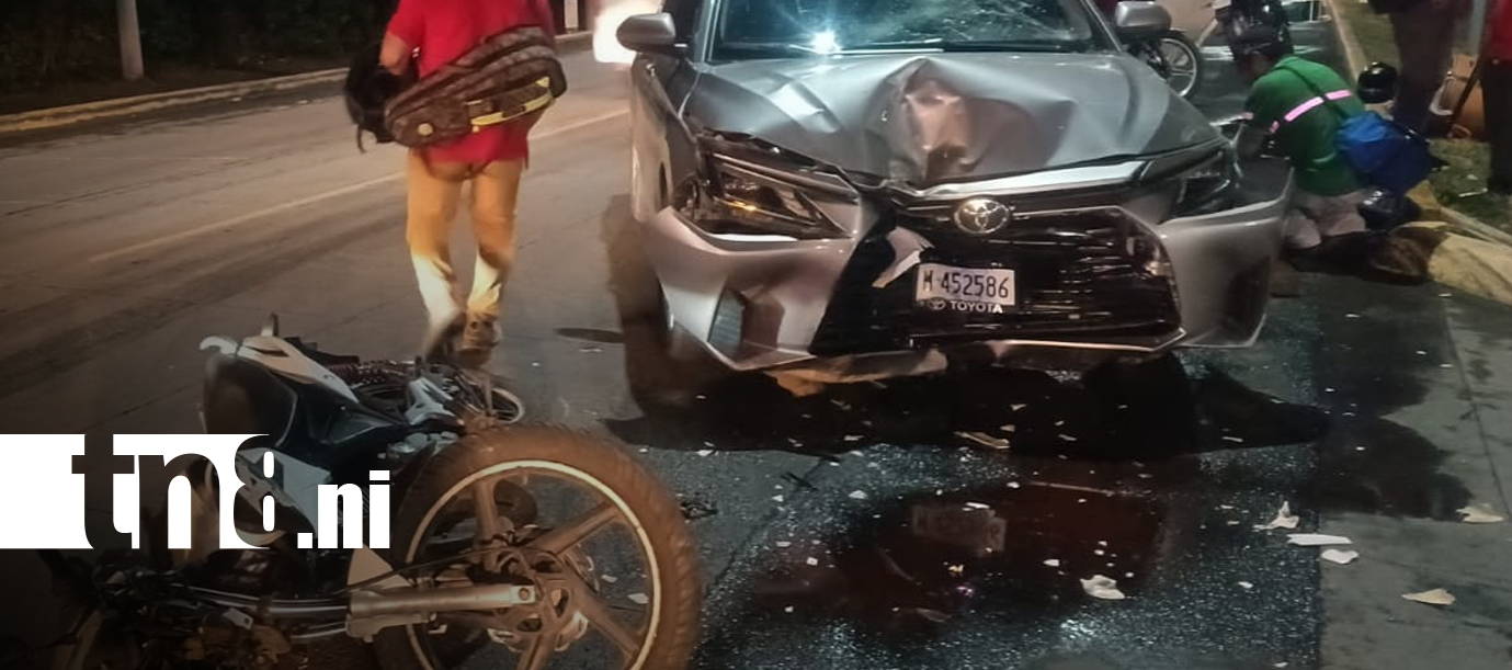 Foto: Accidente deja lesionado a motociclista en carretera Masaya-Tipitapa/TN8