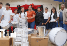 Nueva banda escolar llega al centro educativo Otto de la Rocha en Somoto Foto: Cumplen el sueño de estudiantes de Somoto con nueva banda escolar /TN8