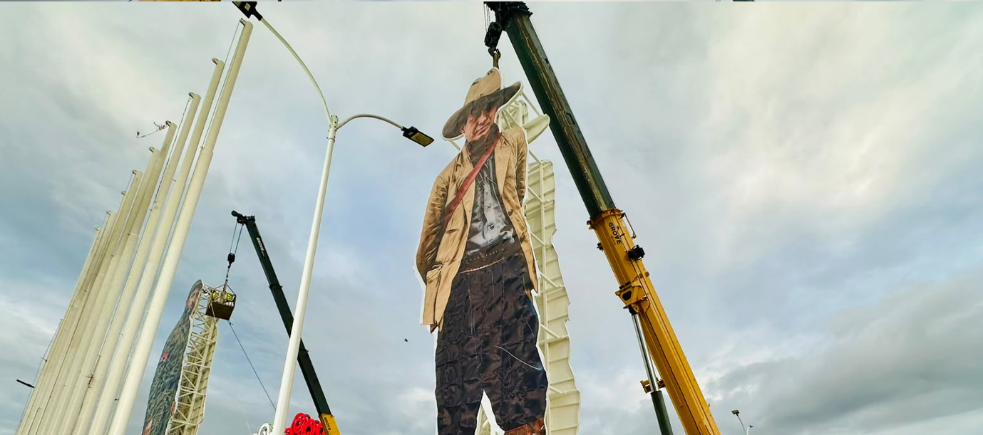 Foto: Sandino y Fidel Castro toman forma en el mirador de Tiscapa/TN8