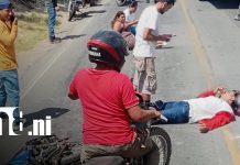 Motociclista sufre fractura de clavícula tras accidente en la Carretera a Xiloá Foto: Accidente de tránsito en trayecto hacia Xiloá / TN8