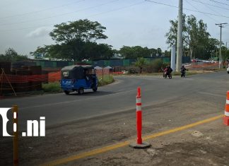 ¡Ojo, Managua! Restricción vehicular por obras en la Rotonda El Periodista Foto: Nuevos desvíos en Managua / TN8