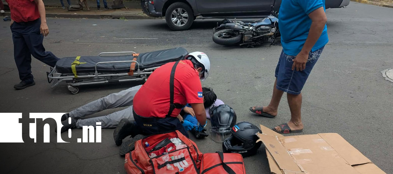 Foto: Accidente deja a motociclista lesionado en Managua/TN8