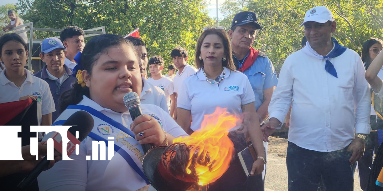 Foto: La Antorcha de la Libertad ilumina León en su recorrido por Nicaragua/TN8