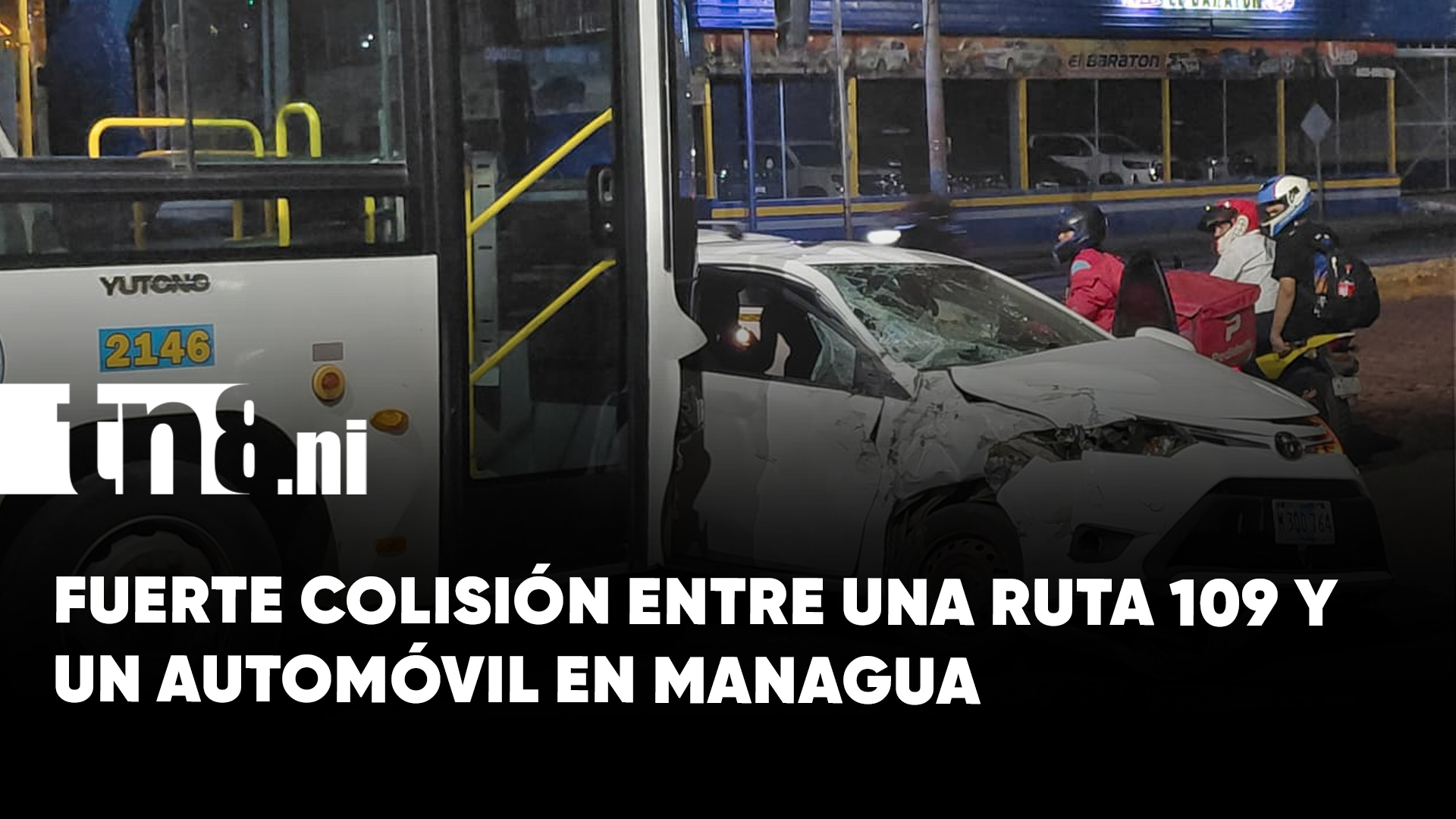 Fuerte encontronazo! Ruta 109 termina chocando contra automóvil en Managua | TN8