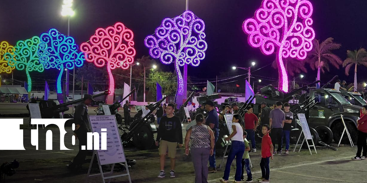 Foto: Familias visitan exhibición del Ejército de Nicaragua en Plaza La Fe/TN8
