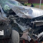 Violento impacto entre dos camionetas deja cuantiosos daños en carretera Managua-Masaya Foto: Colisión deja daños en carretera Managua-Masaya/TN8