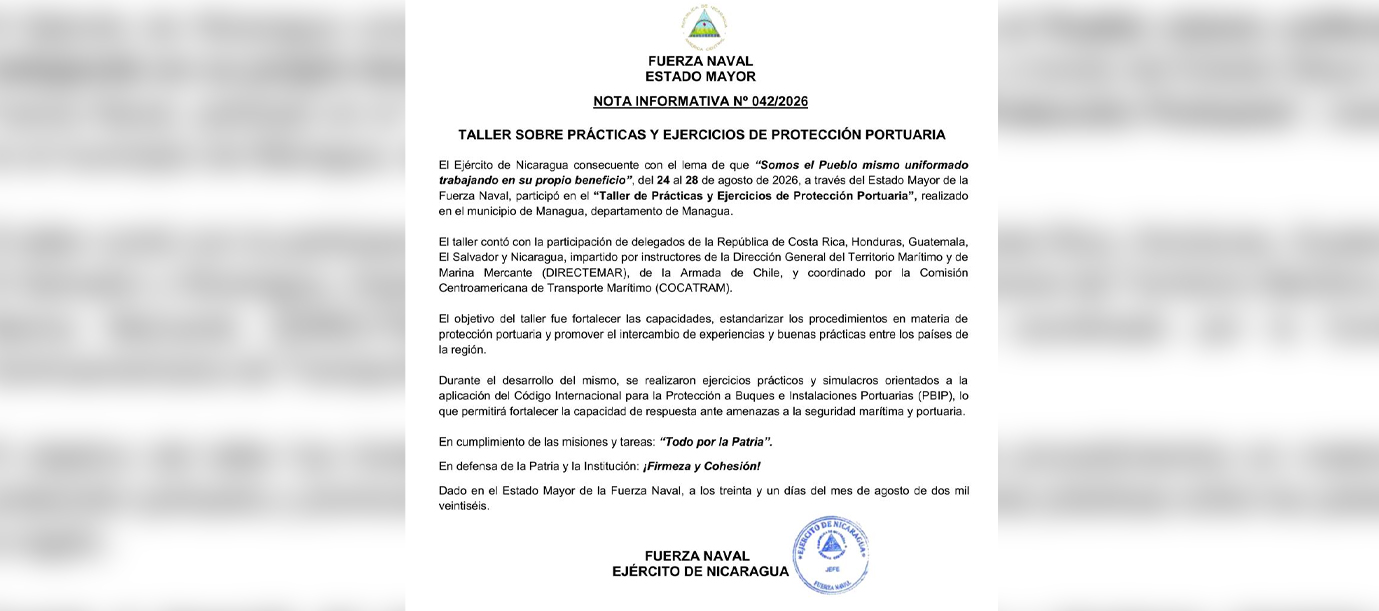 Foto: Nicaragua fortalece capacitación regional en seguridad portuaria/Cortesía