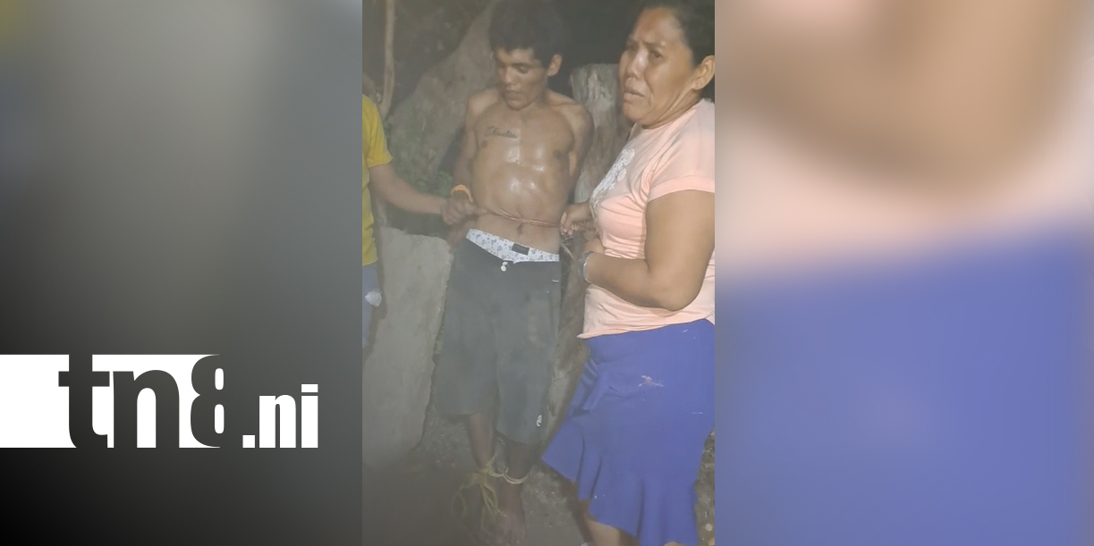 Foto: Madre rompe en llanto al ver a su hijo detenido por pobladores en Chinandega/TN8