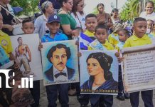 Bilwi celebra las fiestas patrias con alegría, música y participación de la niñez Foto: Estudiantes participan en desfiles patrios en Bilwi/TN8