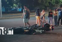 Adolescente de 16 años resulta lesionado en accidente en Managua Foto: Dos motociclistas resultan lesionados tras colisión en Managua/TN8