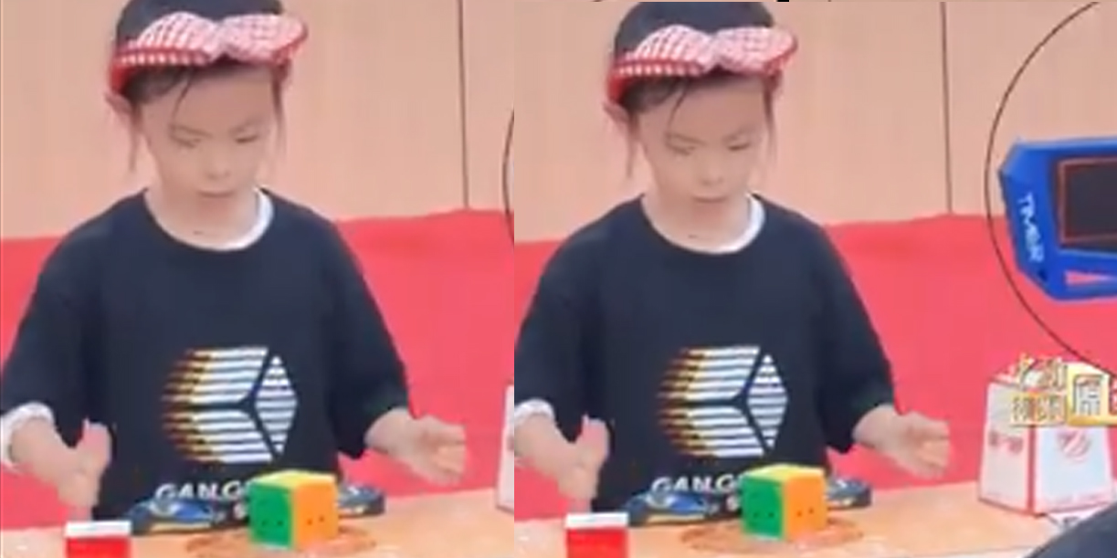 Foto: Niña china logra promedio de 4,27 segundos en cubo de Rubik/Cortesía