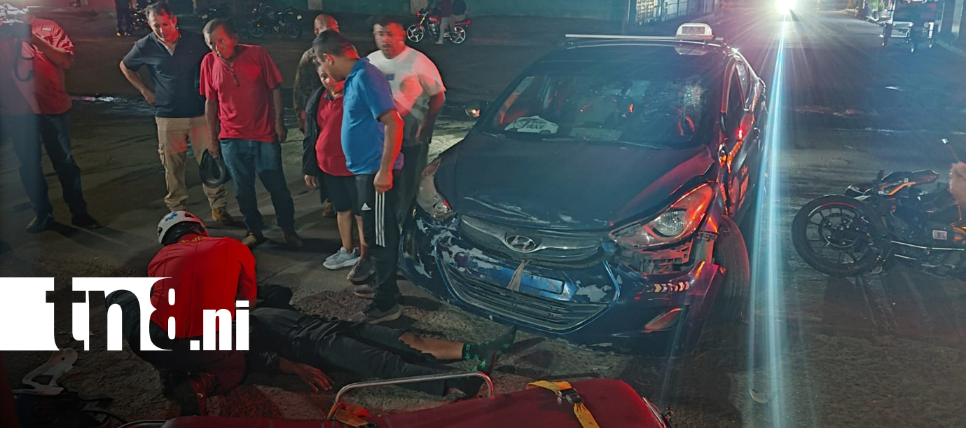 Foto: Motociclista resulta lesionado en accidente de tránsito en Managua/TN8