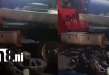 Brutal impacto: Motociclista queda lesionado tras chocar contra una grúa en Xiloá Foto: Fuerte impacto: Motociclista choca contra una grúa en Xiloá/TN8