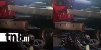 Foto: Fuerte impacto: Motociclista choca contra una grúa en Xiloá/TN8