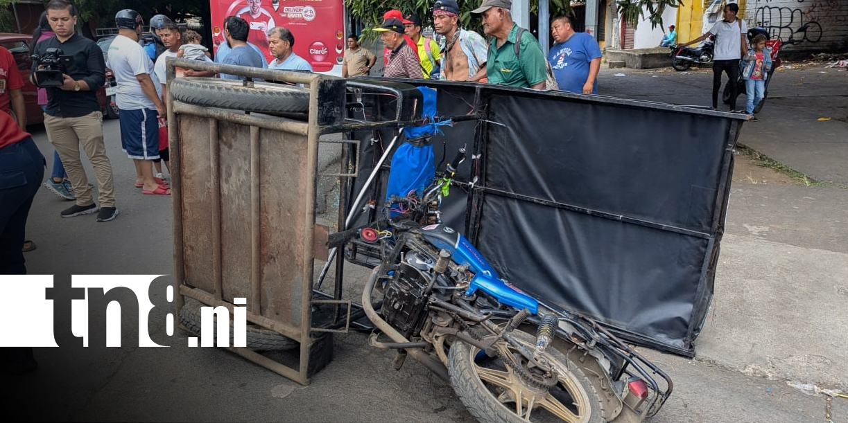 Foto: Joven lesionada tras choque en Managua/TN8